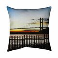 Fondo 26 x 26 in. Bridge by Sunset-Double Sided Print Indoor Pillow FO3337602